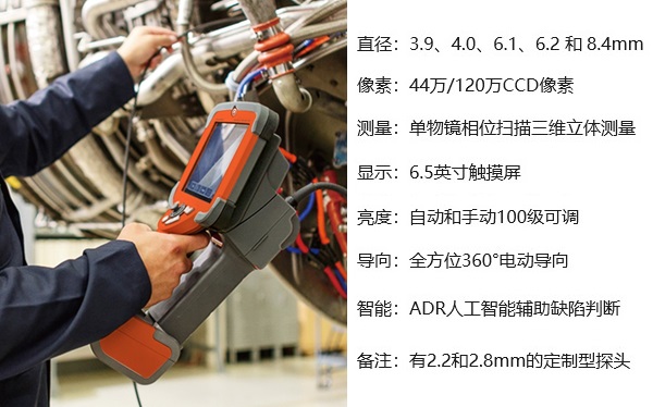 便攜型工業(yè)內窺鏡檢測應用圖和主要參數(shù)